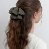 Overlock Ruffle Suede Scrunch - Khaki