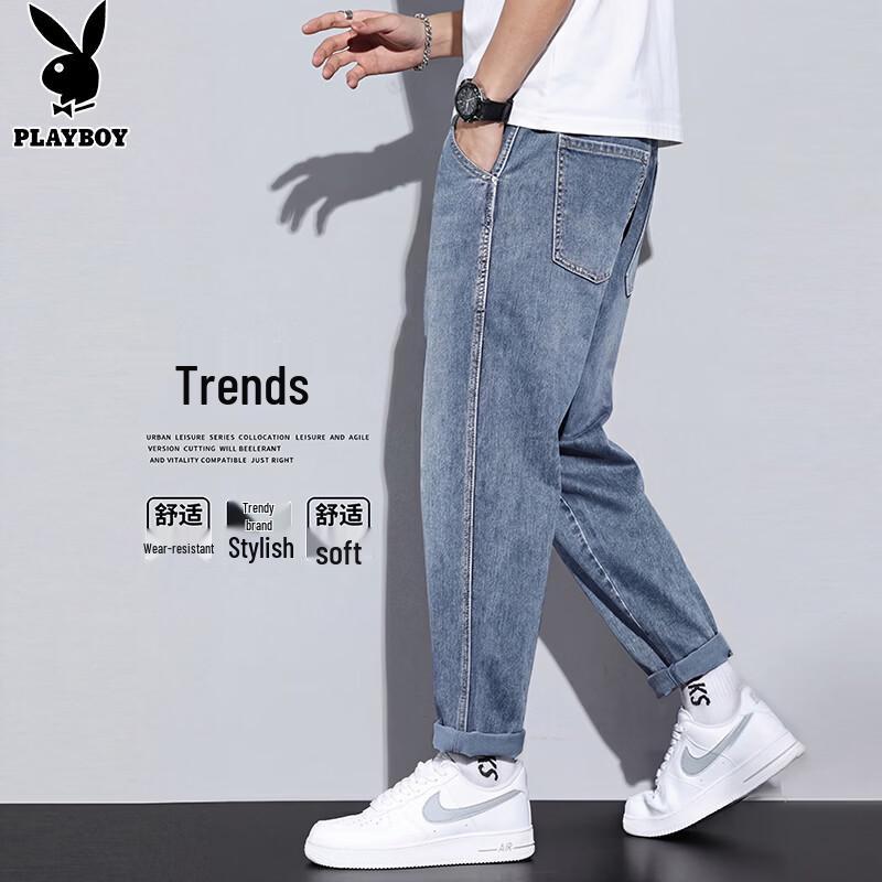 PLAYBOY Men's Autumn/Winter Loose Straight Denim Jeans