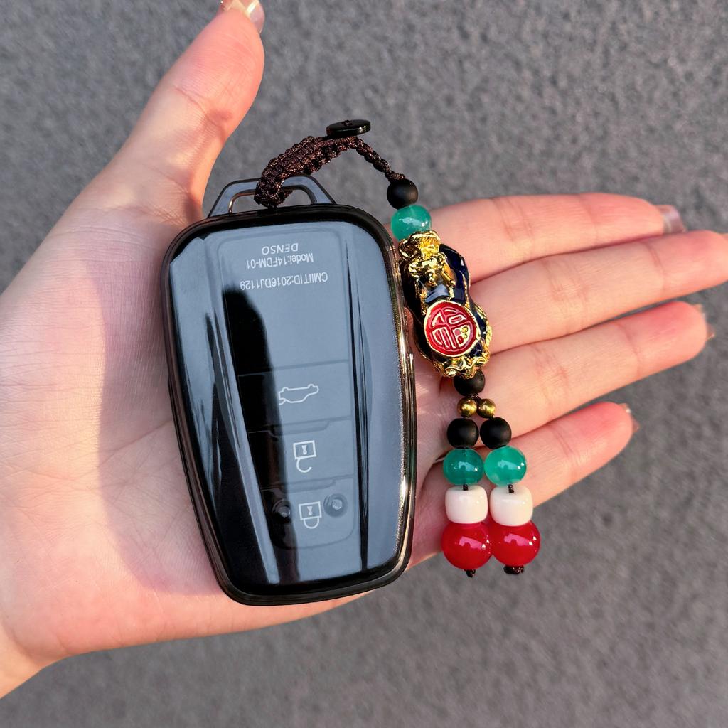 NBNQ8 TPU Shell Fob for Toyota Rav4 Camry 50 LC200 Kruzak Land Cruiser Corolla Yaris Cross Smart Key Cover Holder Case Accessories