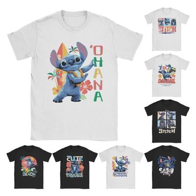 Lilo & Stitch Live-Action Movie Men's T Shirt 'Ohana Hula Beach Vintage Tee Shirt Round Neck T-Shirts 100% Cotton Classic Merch