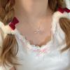 Cupid Heart S925 Sterling Silver Pink Diamond Love Necklace Women's Light Luxury Girl Heart Temperament Collarbone Chain