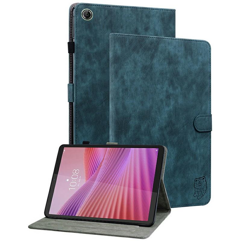 Pouzdro pro Lenovo Tab K9 s potiskem tygra, proti poškrábání, z PU kůže