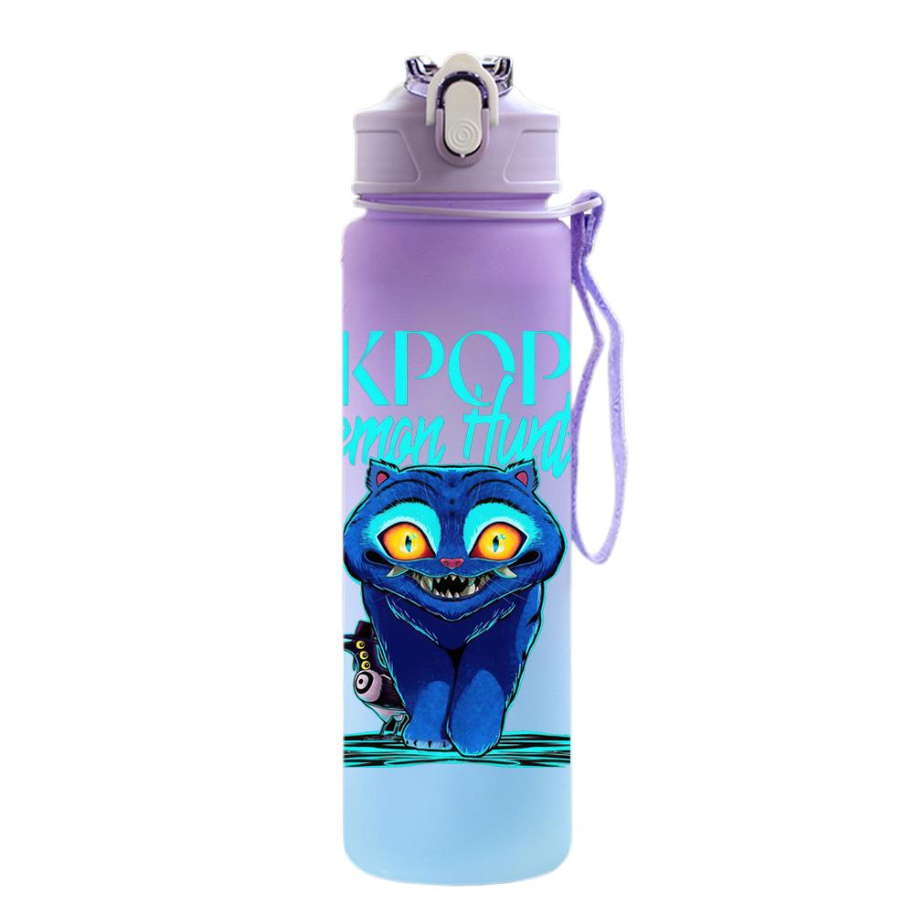 750Ml Water Bottle Cartoon K-Pop Demon Hunters Printed Large Capacity Drinking Cup Portable Outdoor Sports Water Cup Children Kid Gift