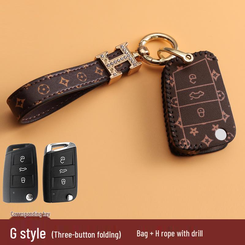 Volkswagen Car Key Cover for Sagitar, Bora, Lavida, T-Roc, Tiguan L, Golf 8, Tayron, POLO with Women's Bag Buckle