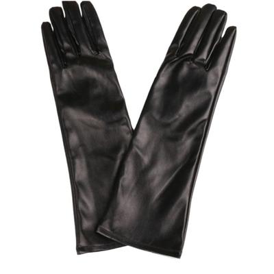 1 Pair 30/40cm PU Leather Gloves Solid Color Extra Long Driving Gloves Soft Straight Style Stage Performance Gloves for Women