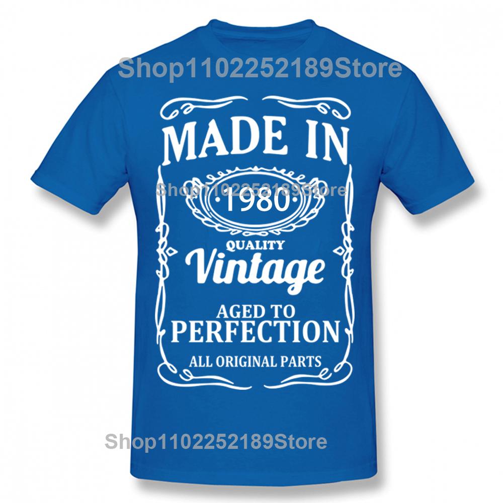 Novelty Awesome Made In 1980 Vintage T Shirts Graphic Streetwear Short Sleeve Birthday Gifts Father Dad T-shirt Mens Clothing