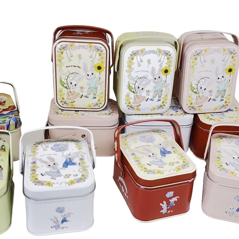 1 st Vintage Liten Resväska Förvaringsburk Metall Godisask Presentask Kexpresentask Diverse Förvaringsburkar