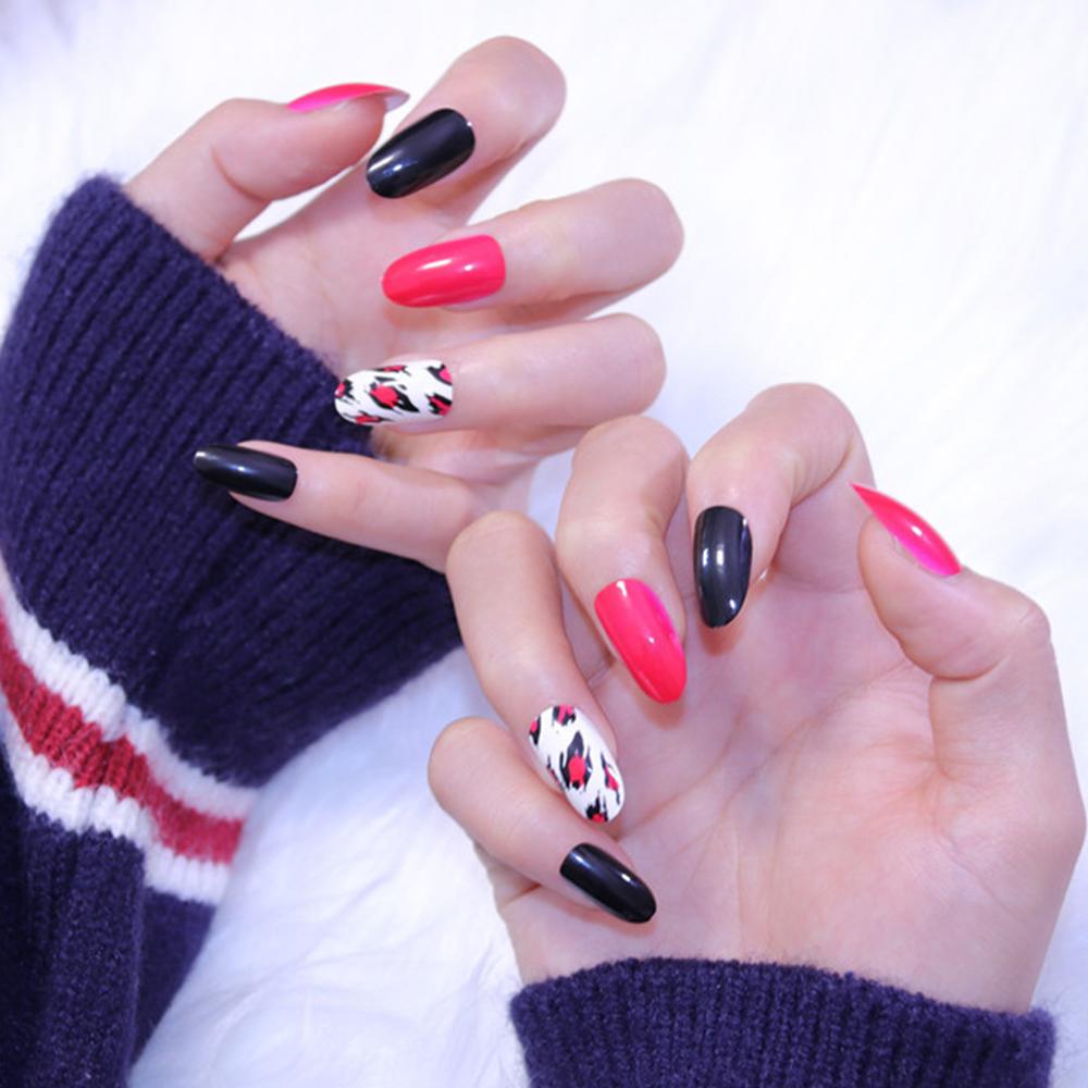 

Medium Length False Nail Pointed Head Press on Nails Fashion Nail Tips Women