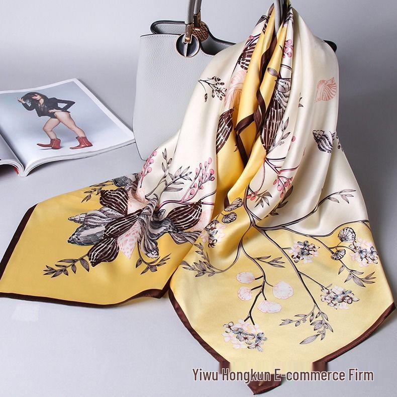 New Women's Silk Scarf – Thousand Miles of Rivers and Mountains Painting, Chinese Style Shawl, Perfect Gift for Mother's Day.
