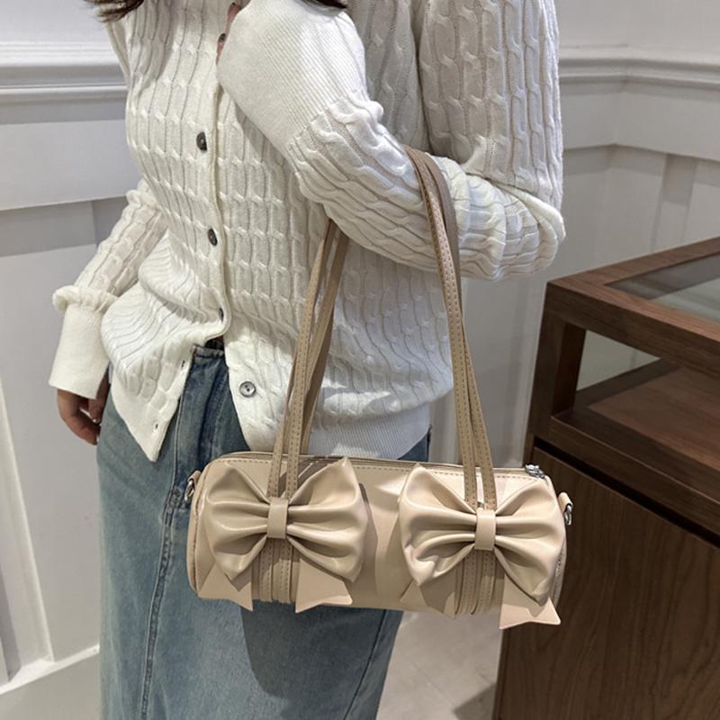 Yogodlns New Model Features Niche High-end Underarm Bag Trendy Bow Design Fashionable Women's Pillow Bag, and A Crossbody Handbag