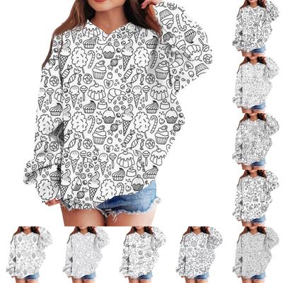 Φούτερ DIY Φαρδύ Χριστουγεννιάτικες στάμπες Αθλητική μπλούζα με κουκούλα Μοντέρνα αθλητική μπλούζα