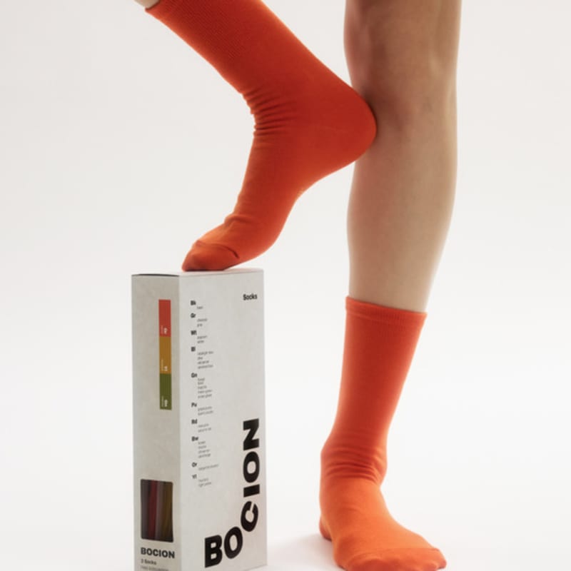 BOCION Carrot Solid Color Long Socks