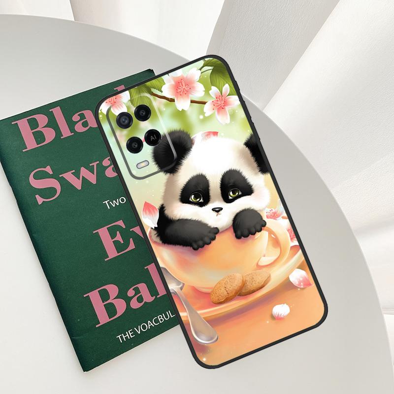 

Милый Чехол-Панда Для Oppo A54 A74 A94 A54S A57S A15 A16 A17 A52 A72 A76 A96 A58 A78 A98 A77 A5 A9 OPPO A57 5G