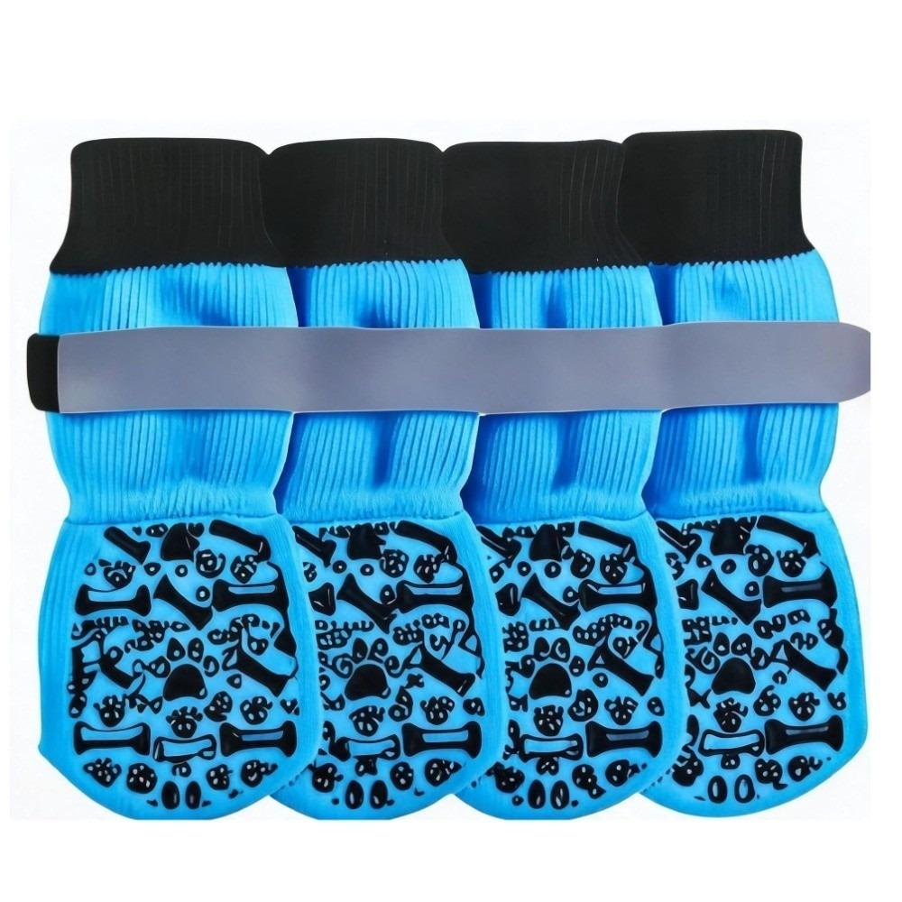 Reflective Anti-Slip Dog Socks Adjustable Dog Paw Protectors Dog Shoes Socks  Anti-Scratch