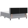 Box Spring Bed with Headboard Light Grey 200 x 140 cm Fabric