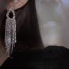 111 silver needle French retro luxury super flash fringed earrings women, temperament advanced feeling water drop earrings Internet celebrity earrings
