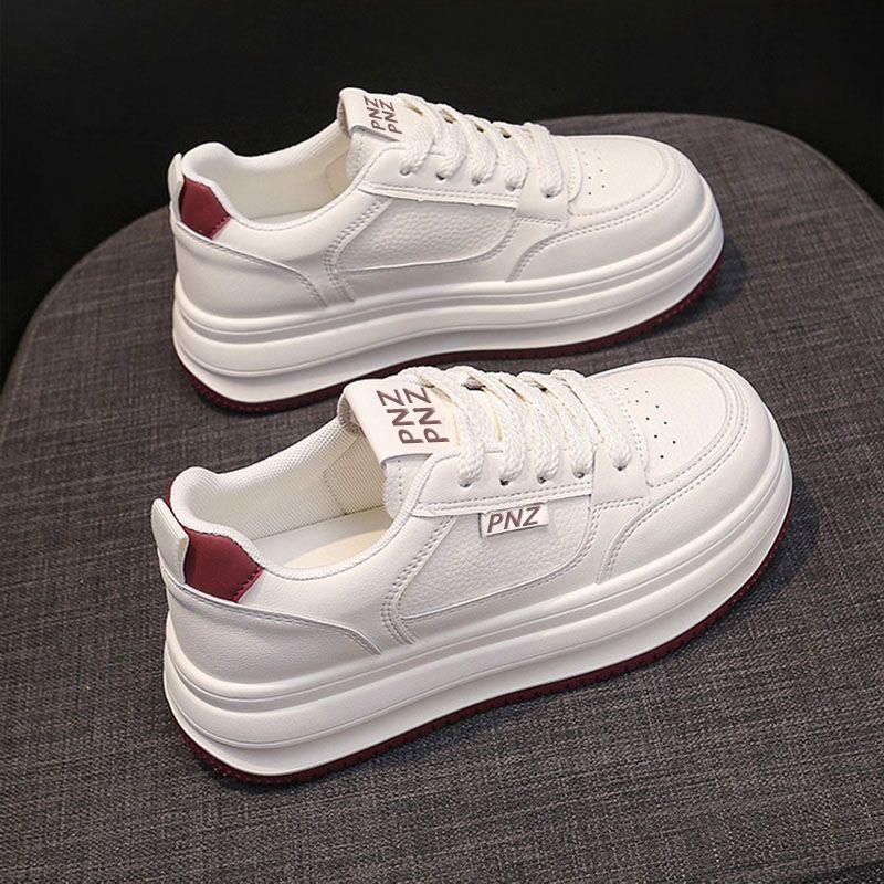 Thick-soled women's 2026 new muffin spring and autumn women's shoes sports breathable students casual soft-soled heightening board shoes