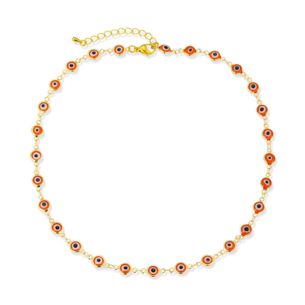 New Necklace Necklace of Devil's Eye Female Personality Minority Simple Creative Trend Mixed-color Clavicle Chain Jewelry