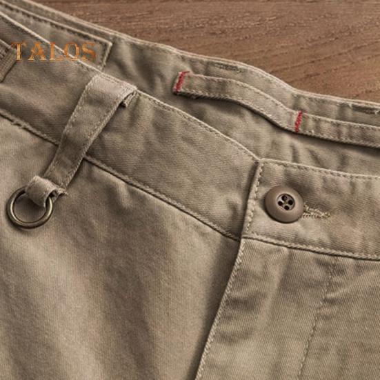 Men Cargo Pants Loose Solid Color Vintage Style High Street Style Wide Leg Straight Leg Multi Pockets Streetwear Outdoor Travel Trousers