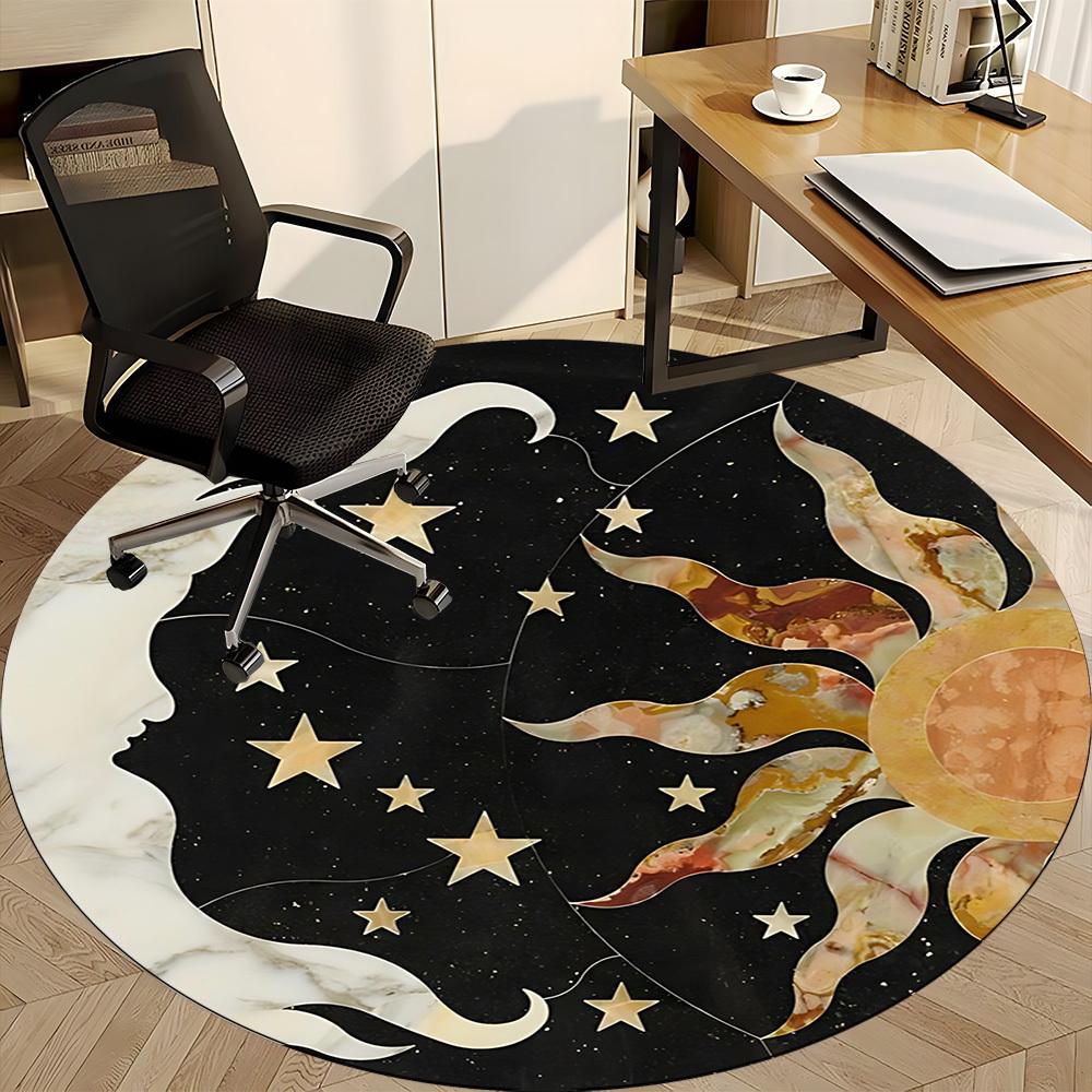 1PC Celestial Patterns Chair Carpet for Office, Indoor Non-Slip Washable  Carpet, Soft Comfortable Mat For Office Room yy250930106