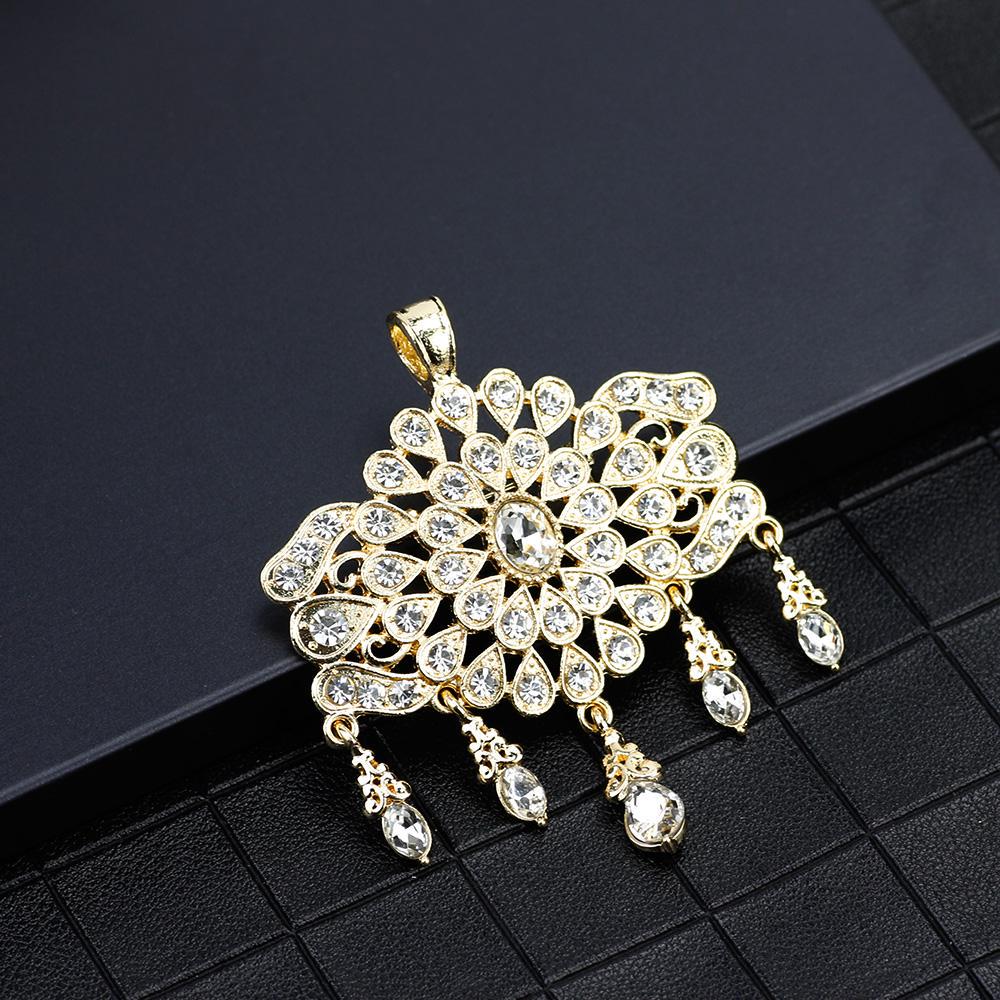 Přívěsek Dámský šperk na dvojí použití Wedding Bijoux Gold Color Crystal 2023