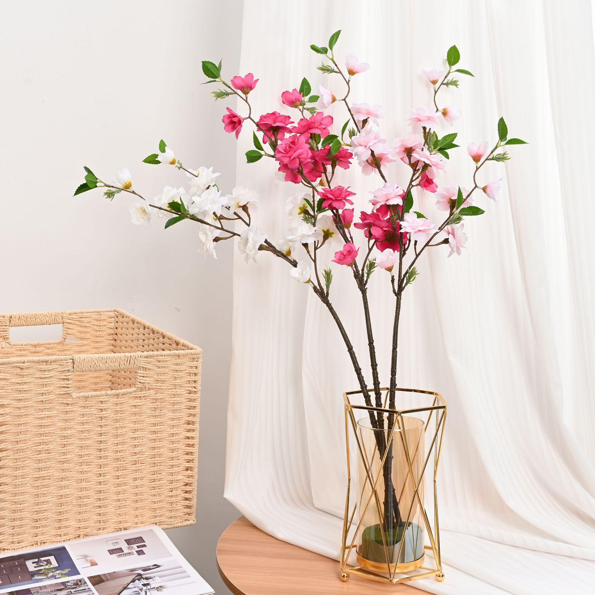 

Chinese Style Long Stem Plum Blossom Decorative Floor Display for Living Room or Tea Room рожевий