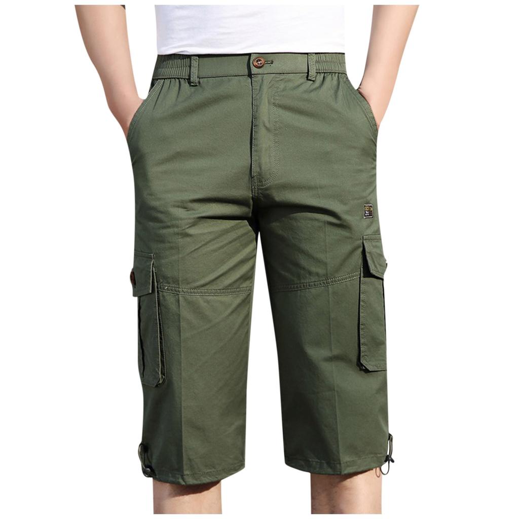 Mens Summer Casual Fitness Bodybuilding Solid Color Pocket Sports Shorts Pants