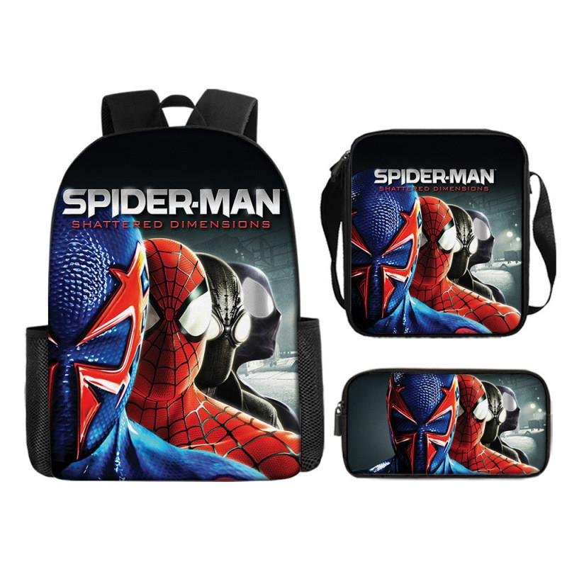 Spiderman Kids Backpack Set With Breathable Oxford Fabric For School Use