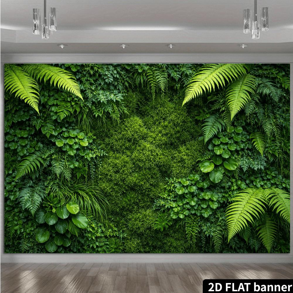 2D Ebene Grüne Pflanzenwand Thema Hintergrundtuch - Eklektische und Frische Szene Innen- und Außendekoration Natur Thema