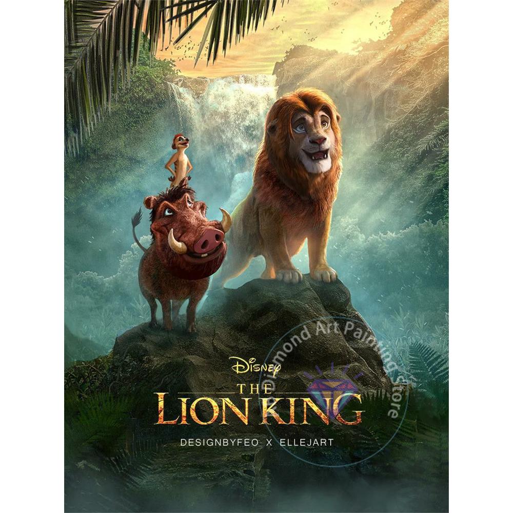 The Lion King Diamond Painting Set 5D DIY Diamond Cross Embroidery Handmade Art Adult and Children's Gifts Home Decoration