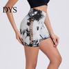 Curve-enhancing Shorts Yoga Slim Fit High Elasticity Tummy Control Seamless Quick Dry Tie-dye Waist Jogging Hollow Out Anti-exposure Butt Lifted Soft