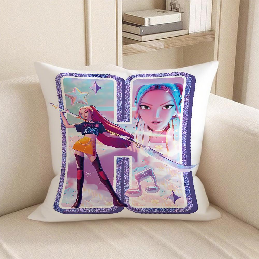 KPop Demon Hunters anime Style 26 letters popular Character Pillowcase fashion Home Decoration Items