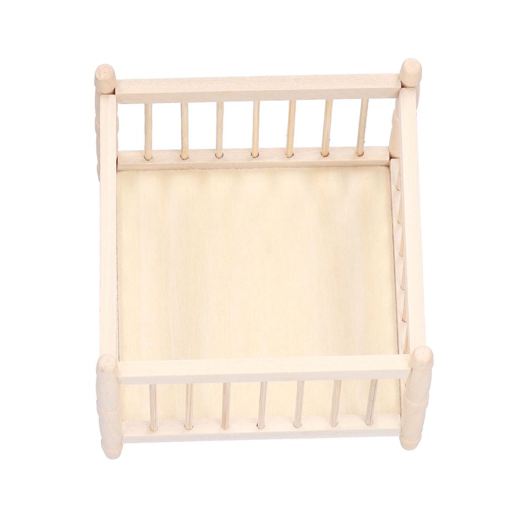 1:12 Maßstab Puppenhaus Babybett Holzwiege Babykrippe Miniatur Haus Sammlung Zubehör