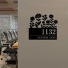 Personalized Iron Address Sign with Floral Design and Custom Street Name