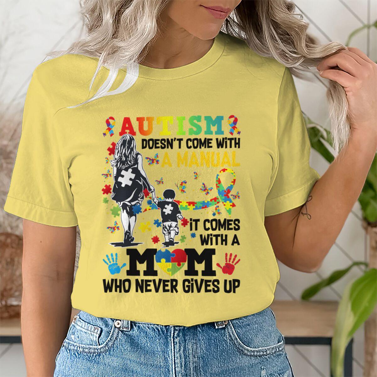 

Autism Mom Shirt Autism Doesnt Come with A Unisexual Autism Awareness Puzzle Ribbon Tshirts Womens Streetwear Mama Gifts 4XL