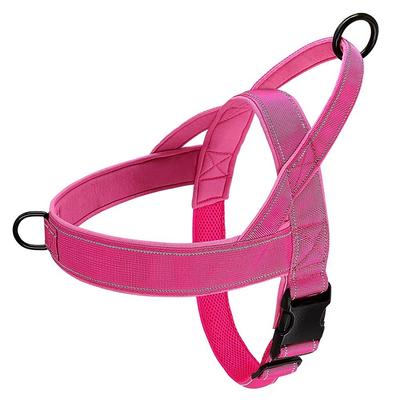 Nylon Pet Walking Harness Vest Adjustable Wear-resistant Walking Dog Leash Vest Explosion-proof with Reflective Strips