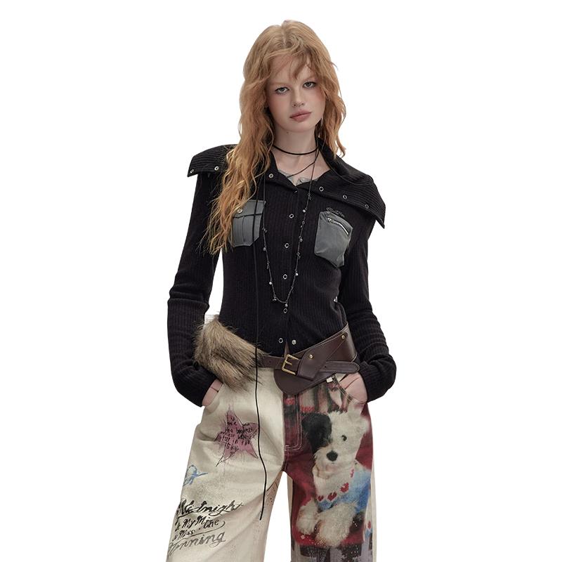 

UNIFREE 2025 Autumn Plus Size Korean Knit Cardigan M