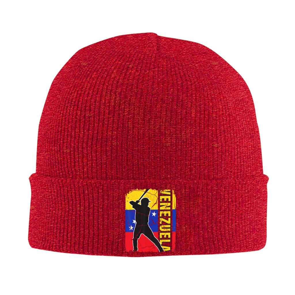 Venezuelan Baseball Player Venezuela Flag Baseball Fans Beanie Hats Street Knit Hat Autumn Outdoor Sport Caps Warm Bonnet Hats