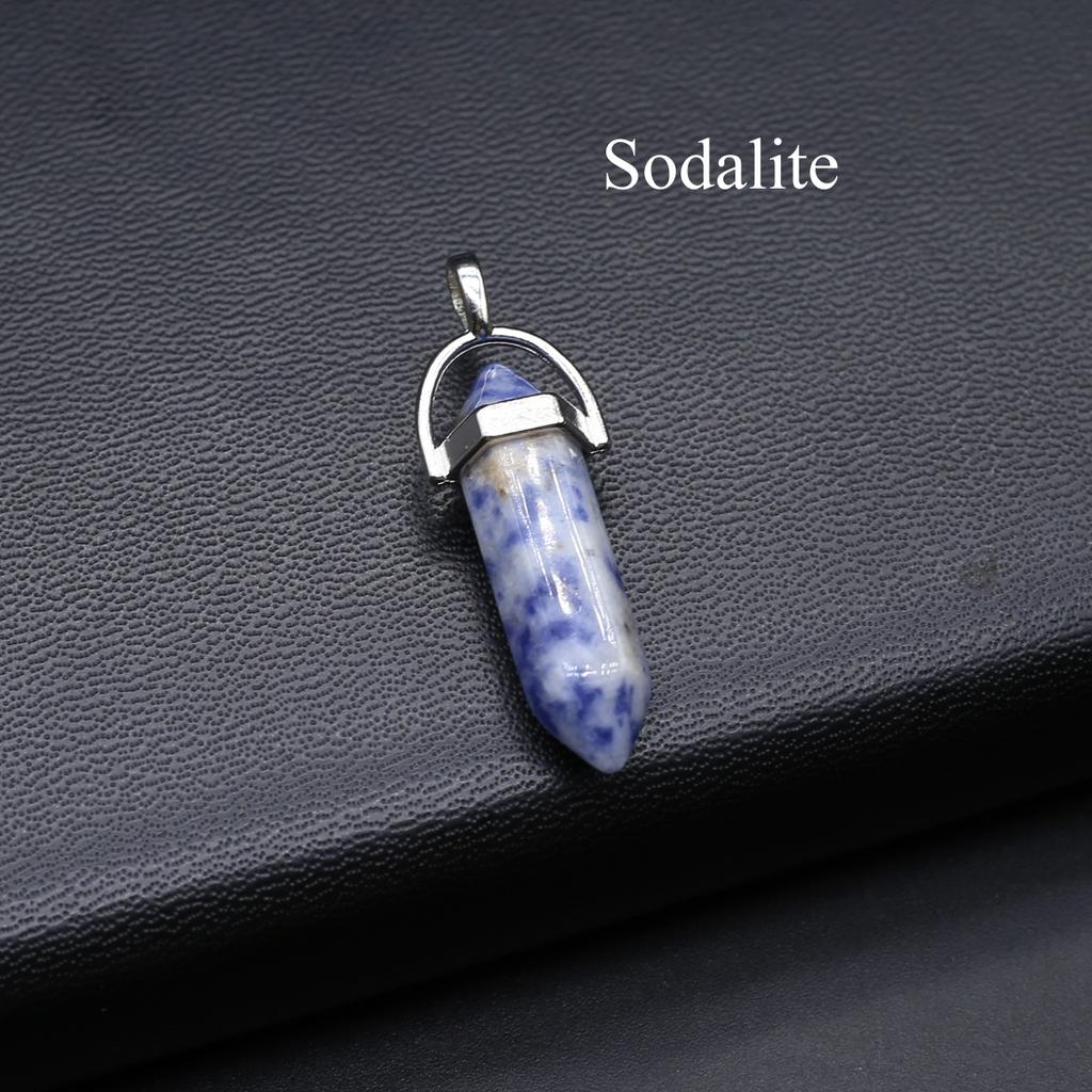 1Pc Natural Stone Hexagonal Cone Pendant, Reiki Healing Crystals Agate Gems Charms for DIY Women Men Necklace Jewelry Accessories, Extremely Cheap
