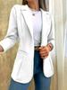 Nuova Giacca Blazer Semplice a Manica Lunga Monocolore Autunnale da Donna