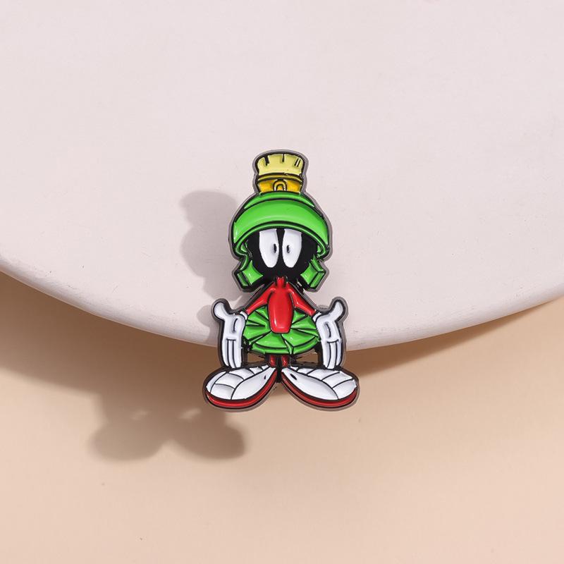 Trendy Cartoon Alloy Character Brooch Featuring Green Alien Style For Occasions All