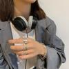 925 Modern Sterling Silver Womens Ring With Polished Detailing Geometric