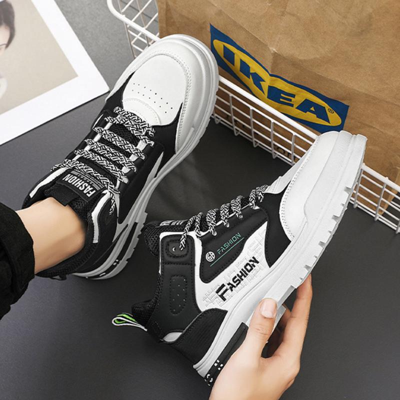 Sneakers for Men Autumn Thick Sole Vulcanized Shoes Outdoor Non-slip Male Hiking Shoe Breathable High-top Ankle Boots Sport Shoe