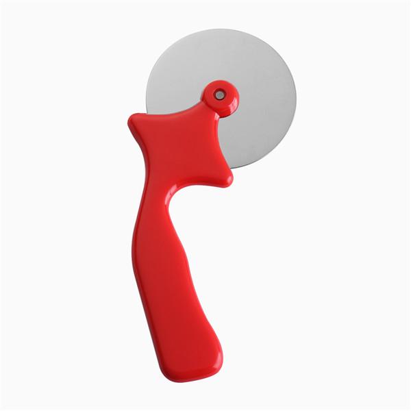 Stainless Steel Pizza Cutter Wheel Knife Wooden Handle Pastry Roller Baking Tool