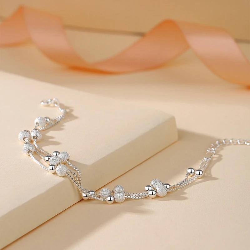 Luxury 925 Sterling Silver Bracelets Lucky Bead Bracelets Woman Original Multi-layer Charm Bracelet Elegant Party Jewelry Gifts