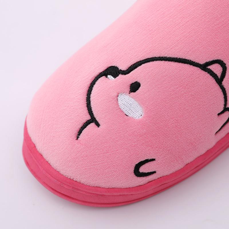 "Korean Cartoon Bear Plush Cotton Slippers: Indoor/Outdoor, Cozy, Warm, Unisex"