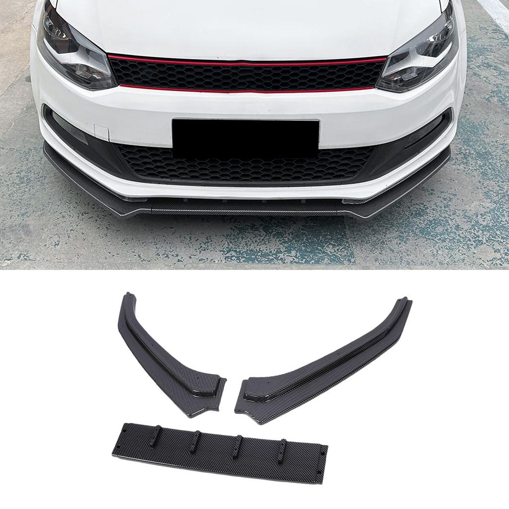 3pcs Front Bumper Lip Splitter Spoiler Body Kit Improve Aerodynamics Bumper Lip Diffuser Replacement for MK5 6R 2010-2014
