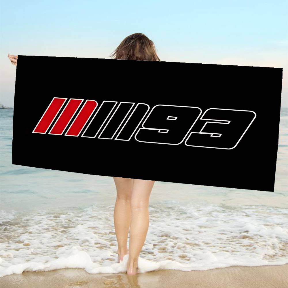 

M-Marquezs-s 93 Logo Microfiber Printed Beach Towel Mountain Climbing Yoga Beach Swimming Running Absorbent Soft Towel W40*H60(CM)