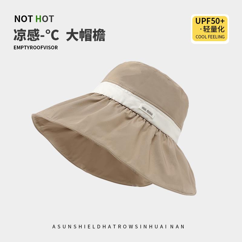 Sunscreen Hat Women's Summer Bucket Hat Outdoor Travel Face Small Sun Hat UV Protection Big Eaves Sun Hat