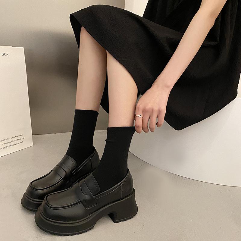 Soft-soled small leather shoes women's new retro muffin-soled shoes single shoes